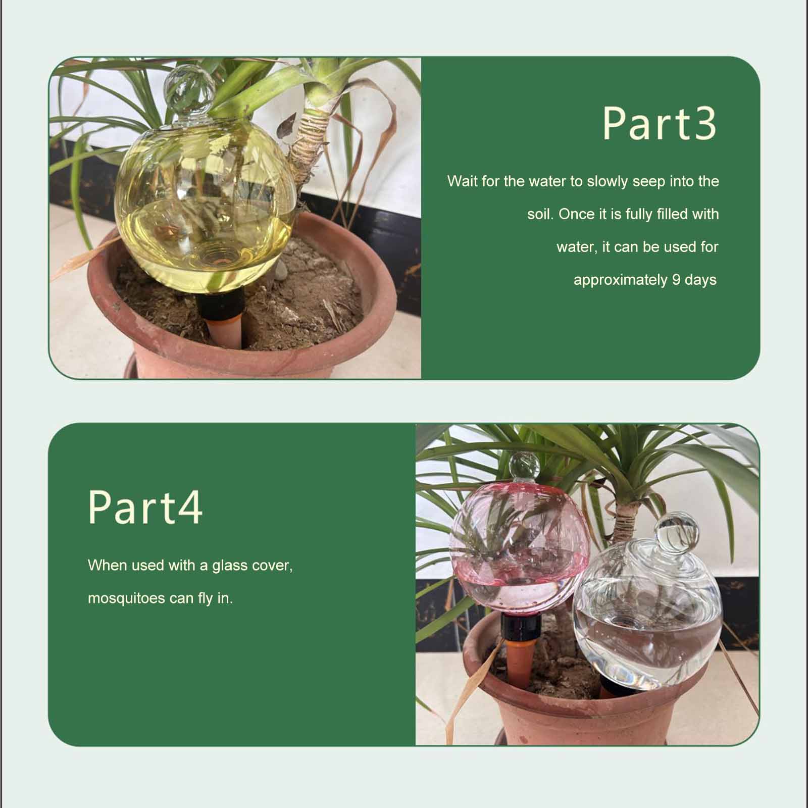 Plant Watering Globe - Globi Autoirriganti da 500ML, Irrigatori Automatici